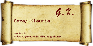 Garaj Klaudia névjegykártya